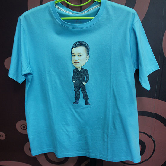 圓領短袖棉-藍 (不含Q版畫)